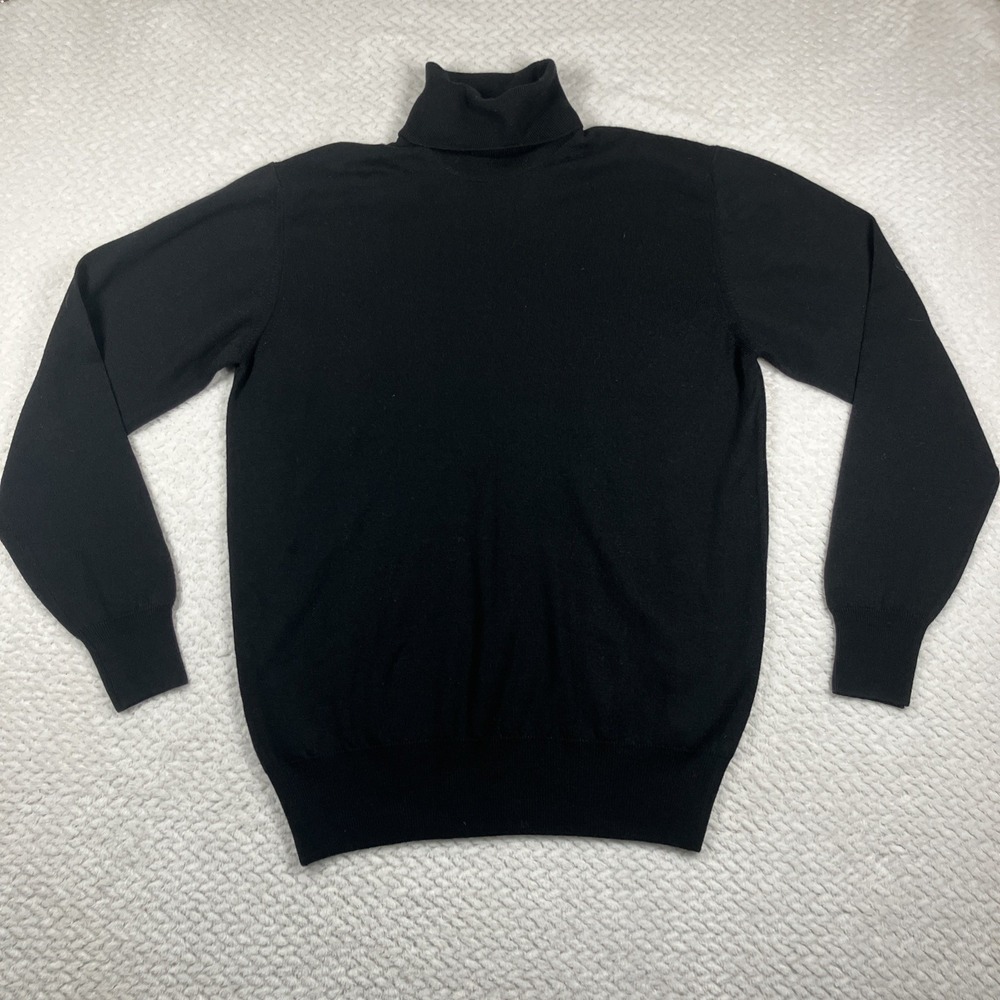 VTG Saks Fifth Ave 100% Virgin Wool Turtleneck Sweater Med Italy Luxury 80's